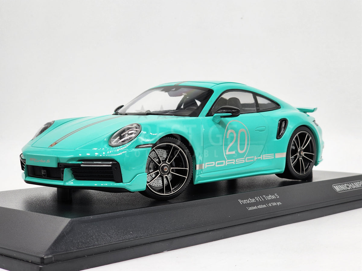Minichamps 2021 Porsche 911 (992) Turbo S Sport Design Mint 1:18