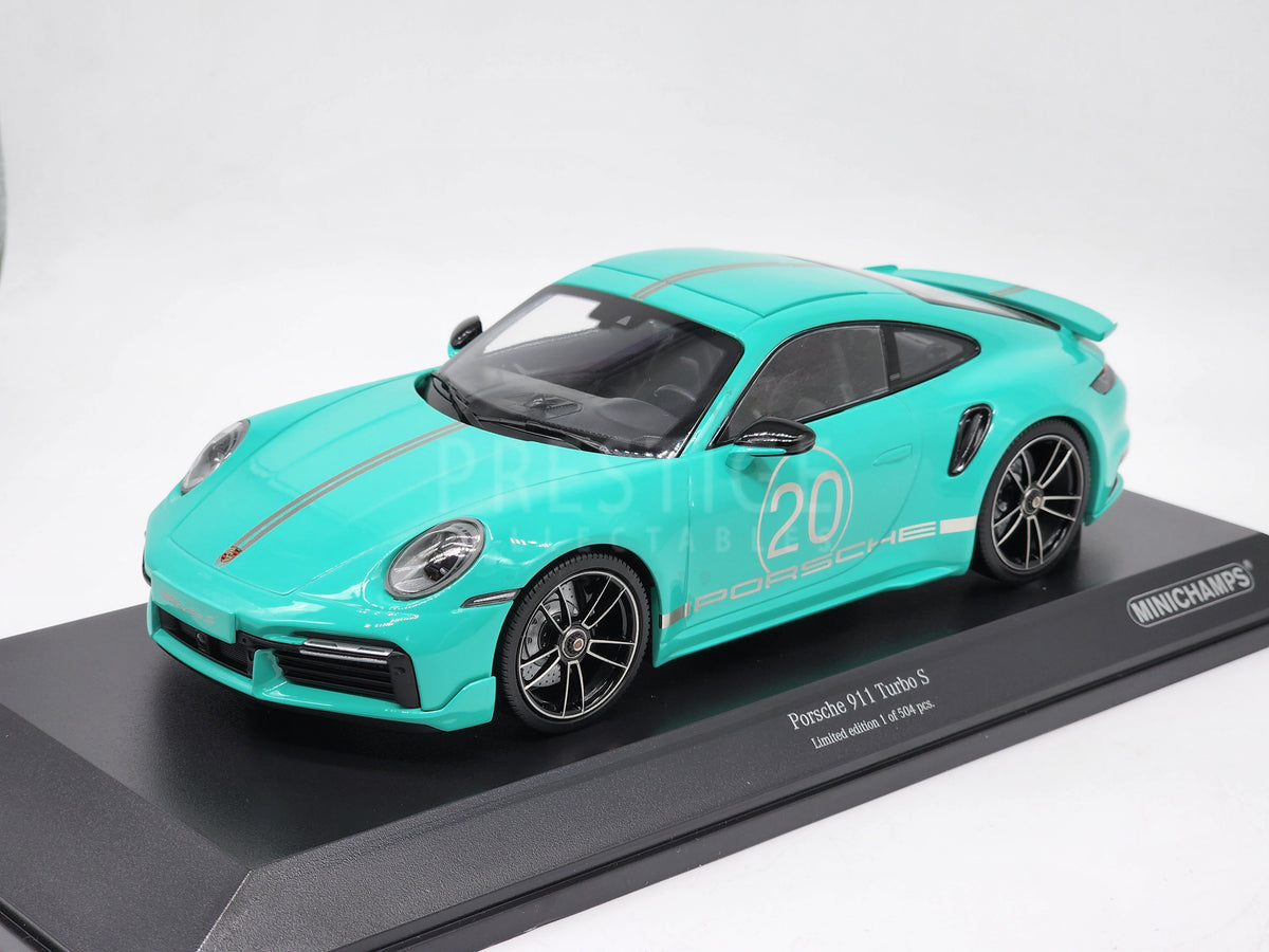 Minichamps 2021 Porsche 911 (992) Turbo S Sport Design Mint 1:18