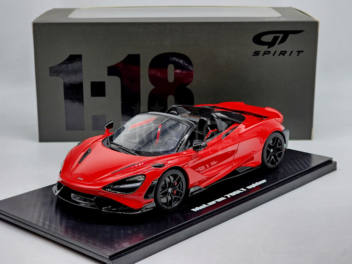 GT Spirit 2021 McLaren 765LT Spider Vermillon Red GT420 1:18 Scale