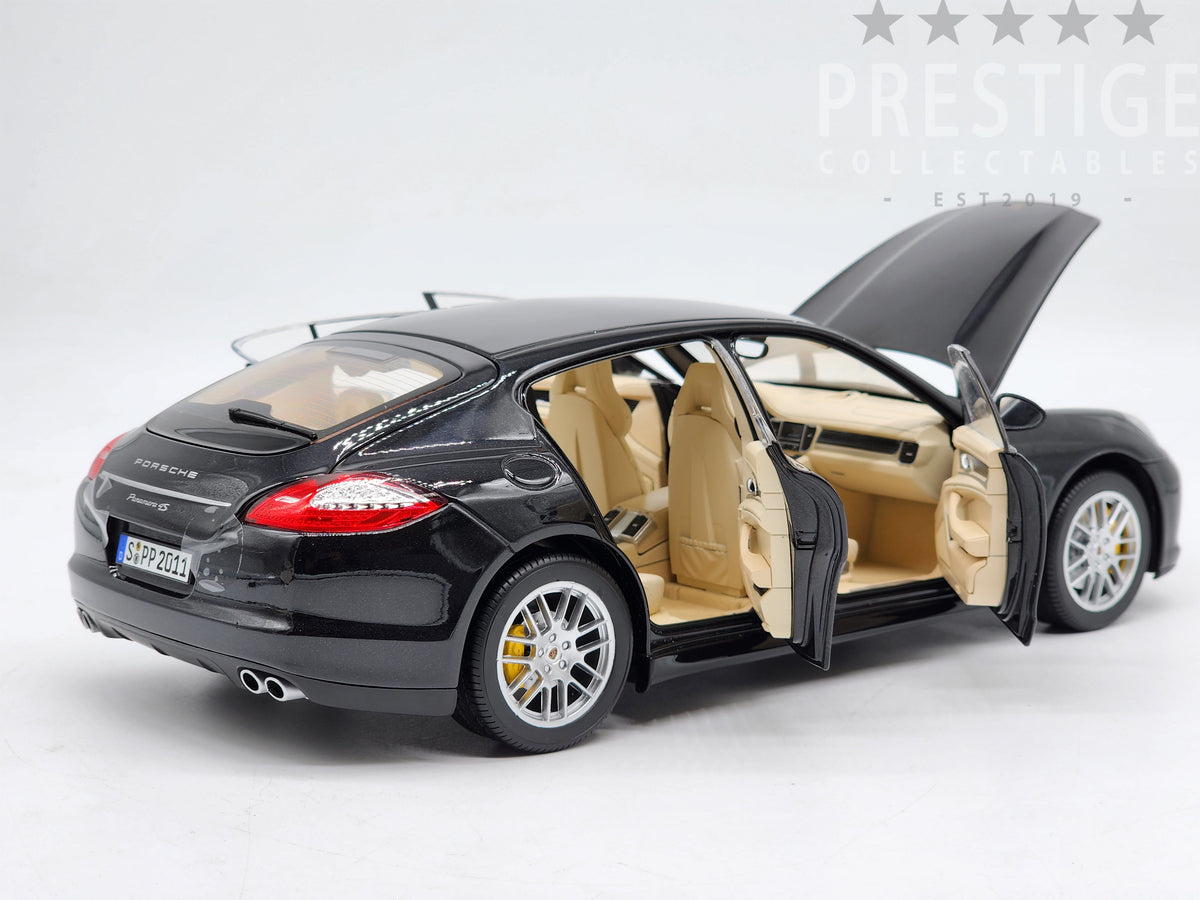 Norev HQ 2009 Porsche Panamera 4S Sedan Black Metallic OPENS 1:18 - Used