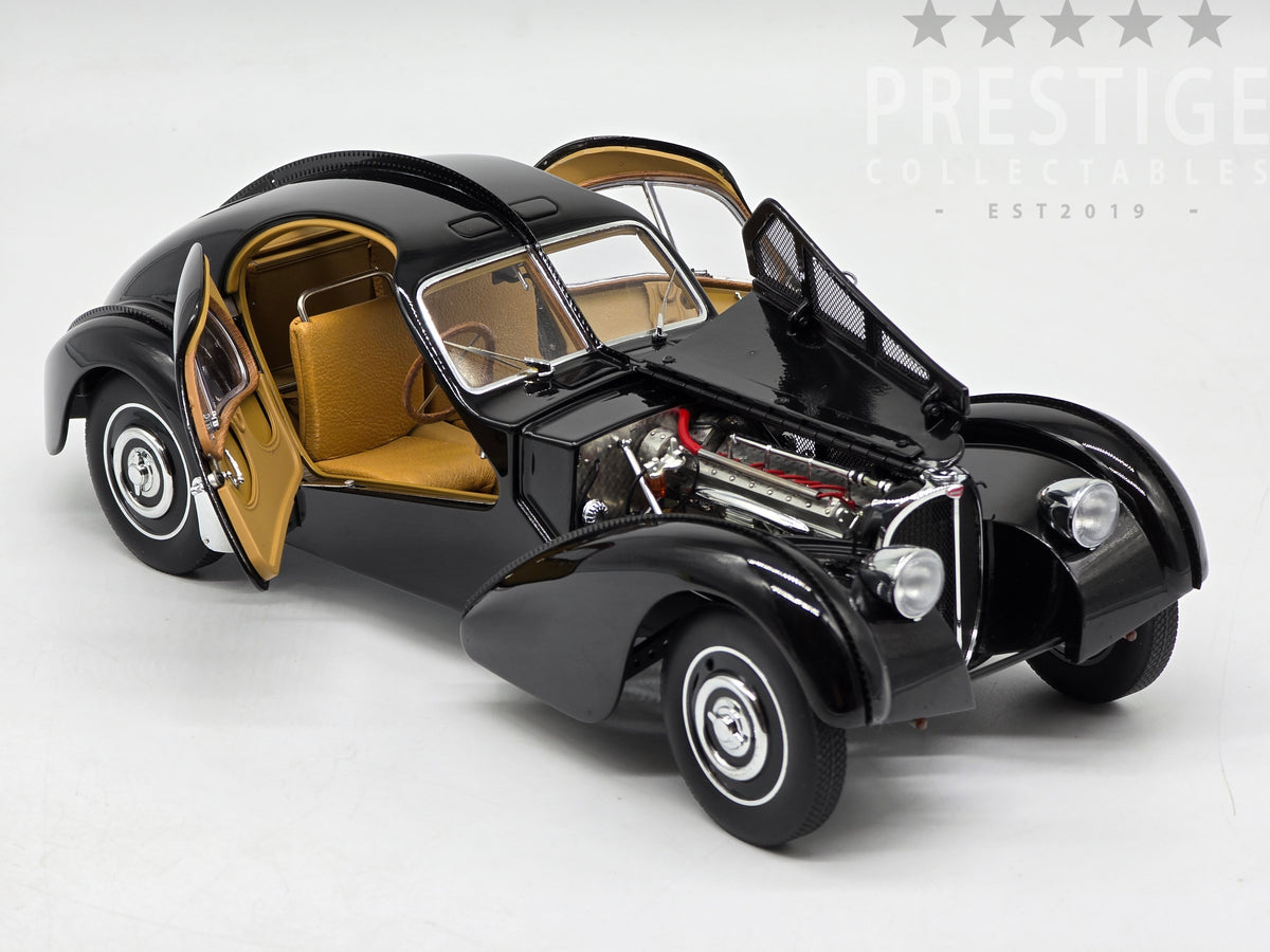 AUTOart 1938 Bugatti 57SC Atlantic Coupe Schwarz Black w Disc
