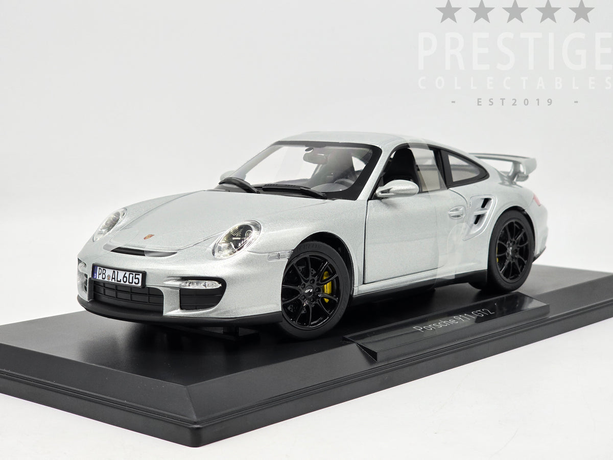Norev 2007 Porsche 911 GT2 997 Coupe Metallic Silver OPENS 1:18