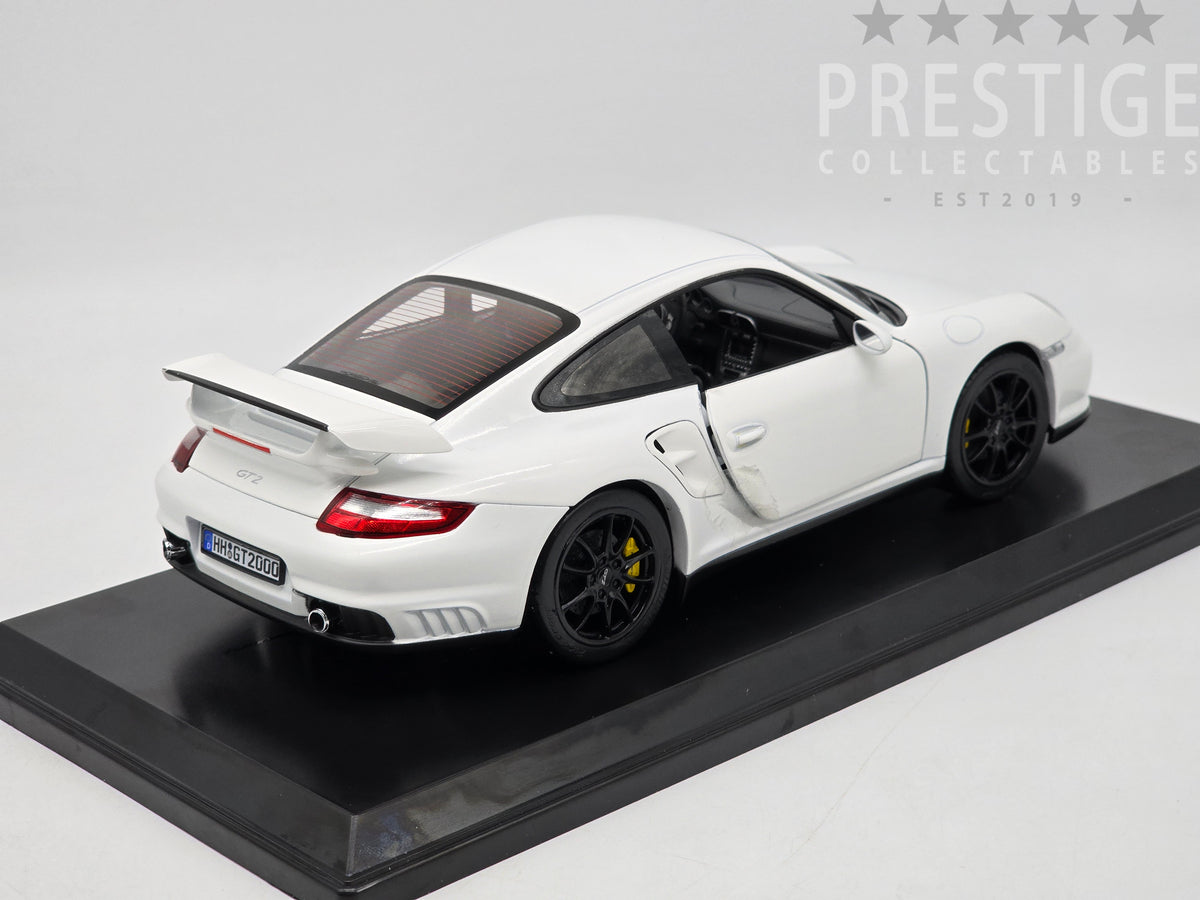Norev 2007 Porsche 911 GT2 997 Coupe White OPENS 1:18 Scale