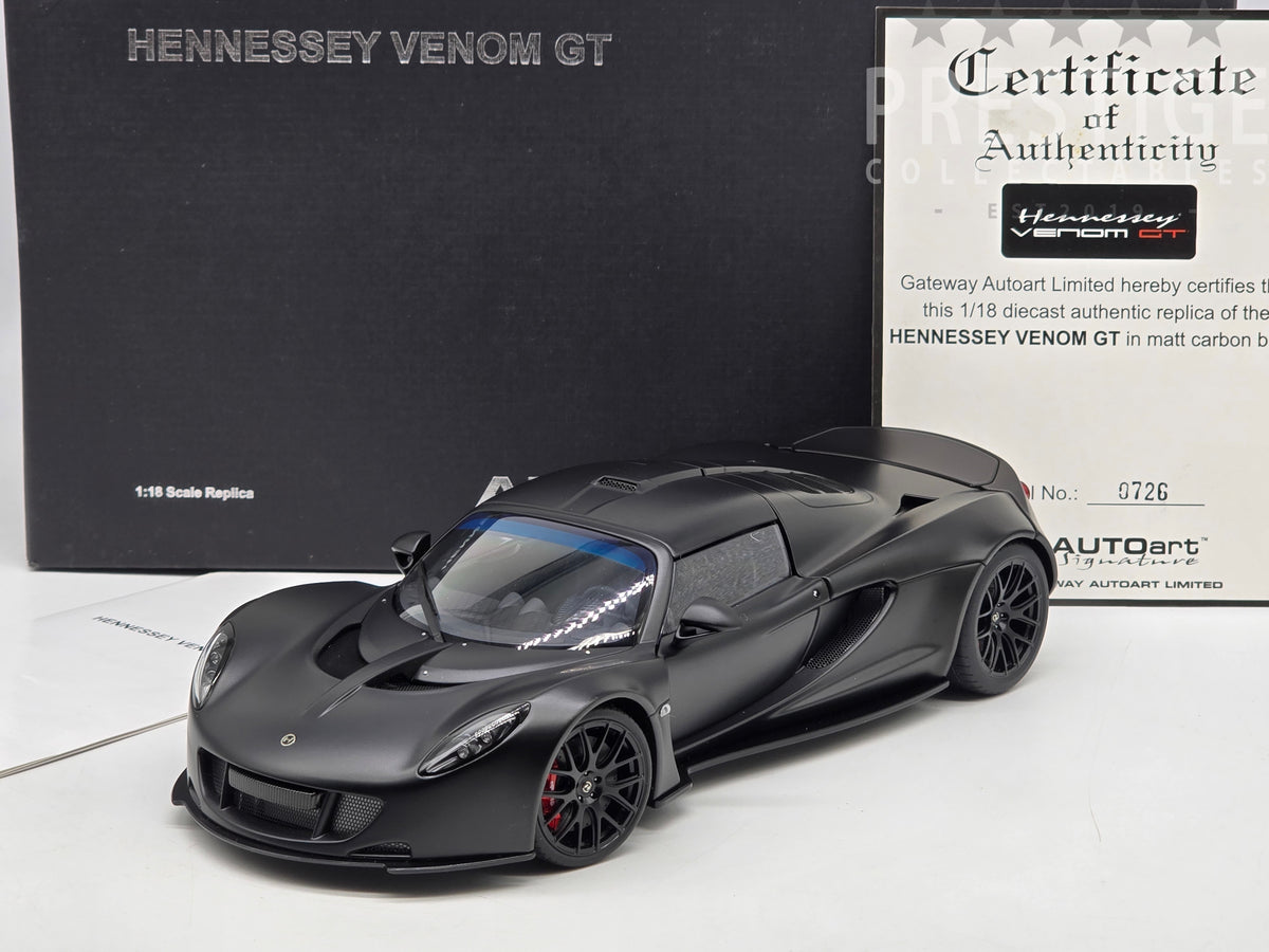 AUTOart Signature Hennessey Venom GT Spyder Matt Carbon Black 1:18