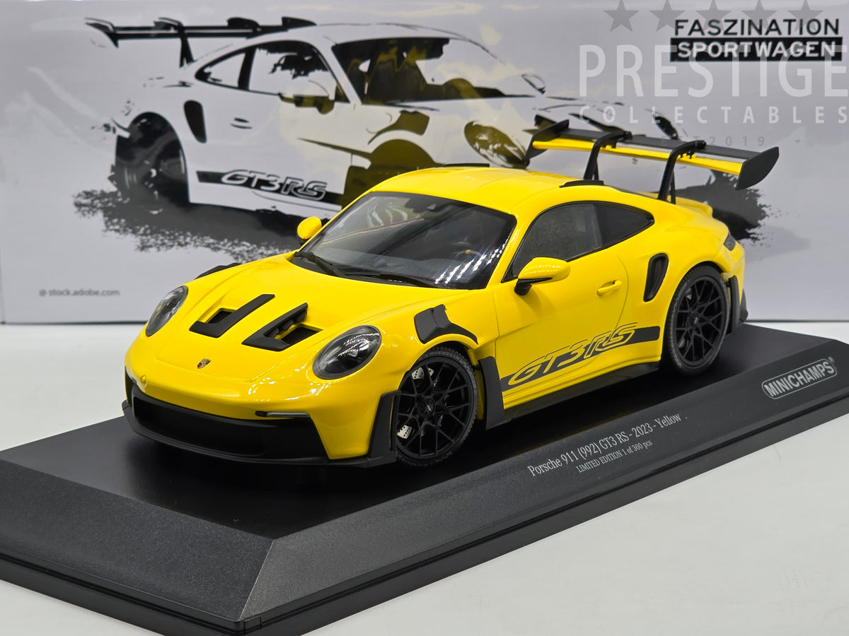 Minichamps 2023 Porsche 911 GT3 RS 992 Racing Yellow * RARE * 1:18