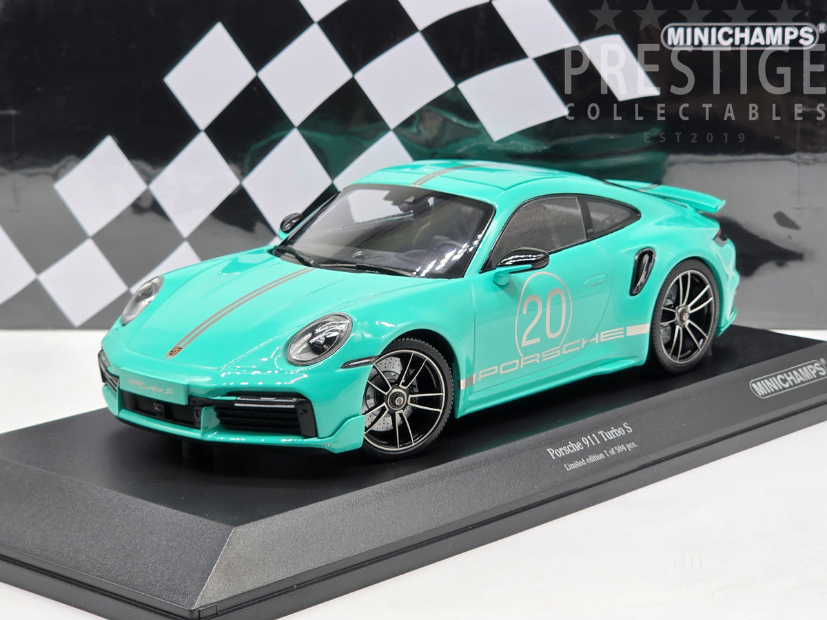 【MINICHAMPS】限定504台Porsche911 R Mintgreen Porsche 911 Turbo S Sport Design Package (992) | House of Modelcars