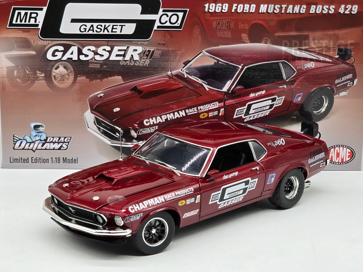 GMP/ACME 1969 Ford Mustang Fastback Boss 429 Gasser Drag Car 1:18 