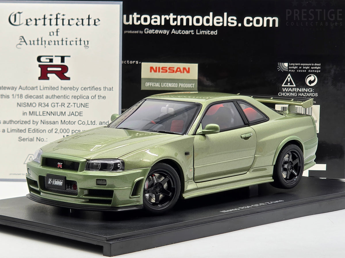 AUTOart Nissan Skyline R34 GT-R Z-Tune Nismo Millennium Jade 77353
