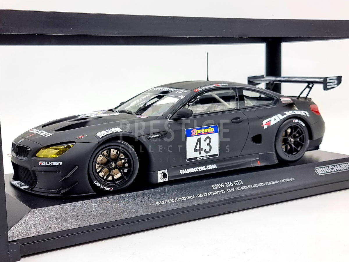Minichamps 2016 BMW M6 GT3 Falken Satin Black 1:18 Scale - New