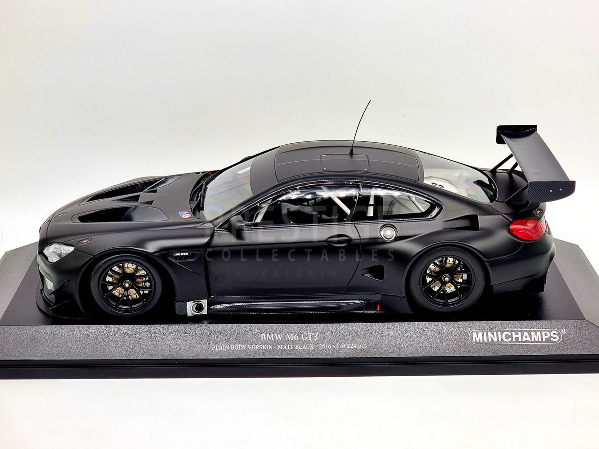 Minichamps RARE 2016 BMW M6 GT3 Matte Black Plain Body 1:18