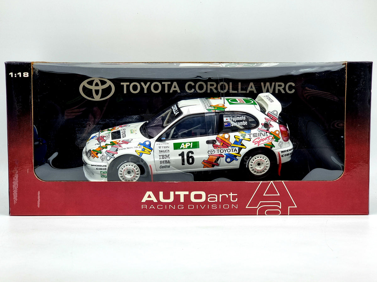 Autoart 1/18 Scale DC21823A - Toyota Corolla Rally #16 Fujimoto/Sircombe