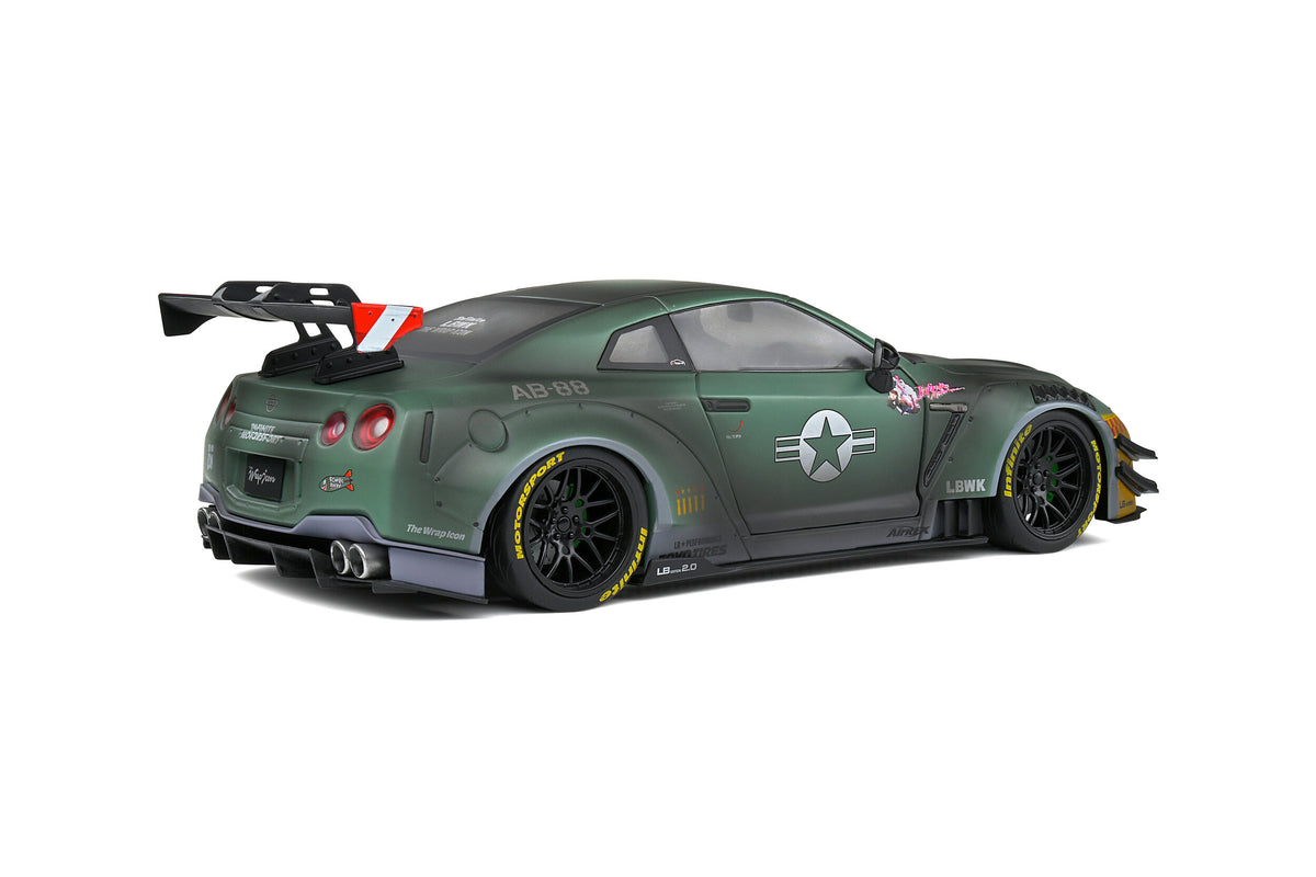 Solido Nissan R35 GT-R Liberty Walk Widebody 2.0 Army Fighter 1:18 - N ...