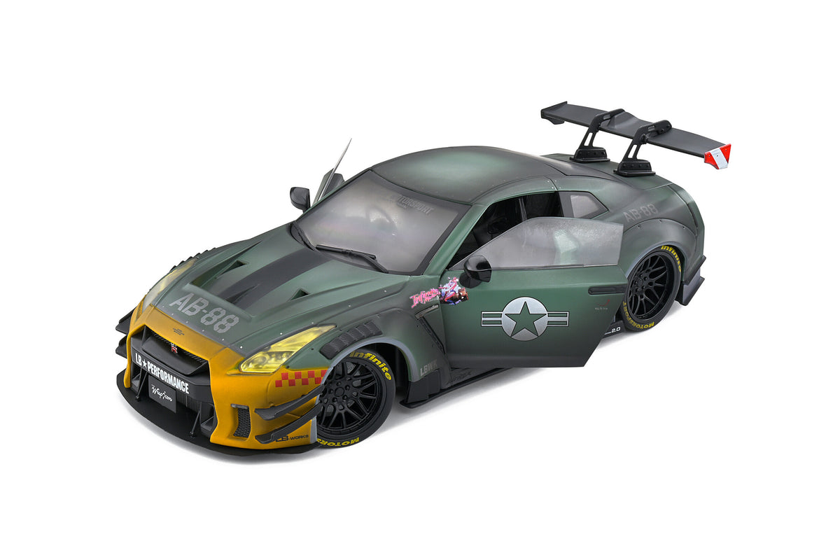 Solido Nissan R35 GT-R Liberty Walk Widebody 2.0 Army Fighter 1:18 - N ...