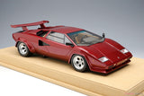 Make Up / IDEA 1985 Lamborghini Countach LP5000 QV w Rear Wing Metallic Red 1:18 - New