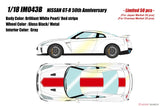 Make Up / IDEA 2020 Nissan GT-R R35 50th Anniversary Pearl White / Red 1:18 - New