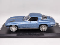 Norev 1963 Chevrolet Corvette Stingray Hardtop Light Blue Metallic 1:18 - New