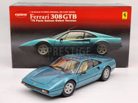 * READ * Kyosho 1975 Ferrari 308 GTB Paris Saloon Debut Version Teal 1:18