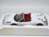 NOS Hot Wheels Elite Ferrari 458 Spider White with Red Interior 1:18 - As New, RARE