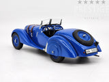 Genuine BMW by AUTOart 1938 BMW 328 Roadster w Roof Blue 1:18 Scale - Used