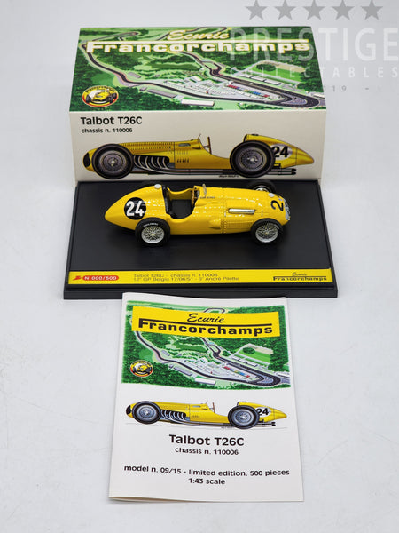 Ecurie Francorchamps 1951 Talbot T26C Belgium Grand Prix Andre Pilette 1:43 - Used