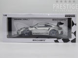 Minichamps 2023 Porsche 911 GT3 RS 992 Silver w Blue Wheels 1:18 Scale - New