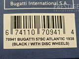 AUTOart 1938 Bugatti 57SC Atlantic Coupe Schwarz Black w Disc Wheels 1:18 - As New