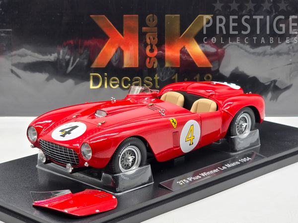 KK-Scale 1954 Ferrari 375 Plus 24hr LeMans Winner Rosso Corsa Red #4 1:18 - New