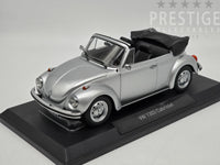 Norev 1973 Volkswagen Beetle 1303 Convertible Open Roof Silver 1:18 - New