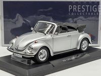 Norev 1973 Volkswagen Beetle 1303 Convertible Open Roof Silver 1:18 - New