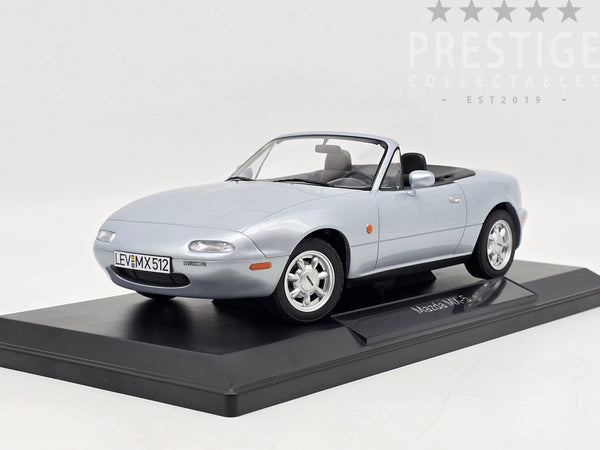 Norev 1991 Mazda MX-5 NA Convertible with Removeable Hardtop Silver 1:18 - New