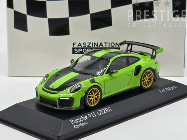 Minichamps 2018 Porsche 911 GT2 RS (991.2) Lime Green w Gold Wheels 1:43 - New