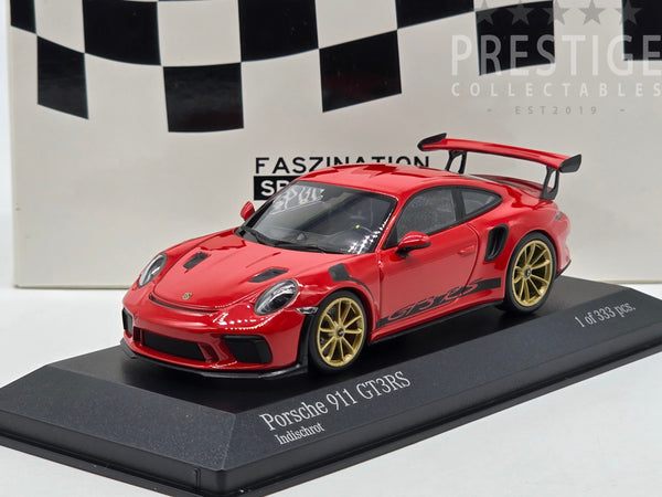 Minichamps 2018 Porsche 911 GT3 RS (991.2) Guards Red w Gold Wheels 1:43 - New