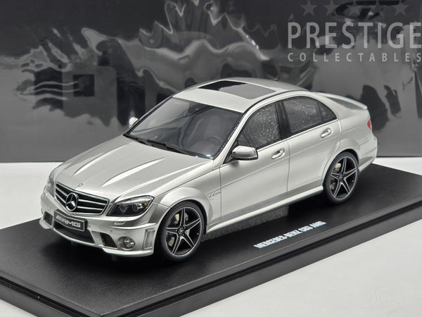 GT Spirit 2008 Mercedes Benz C63 AMG W204 Iridium Silver Metallic 1:18 - New