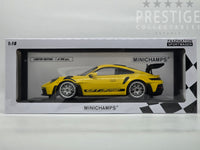 Minichamps 2023 Porsche 911 GT3 RS 992 Racing Yellow w Silver Wheels 1:18 - New