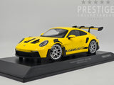 Minichamps 2023 Porsche 911 GT3 RS 992 Racing Yellow w Silver Wheels 1:18 - New