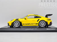 Minichamps 2023 Porsche 911 GT3 RS 992 Racing Yellow w Silver Wheels 1:18 - New