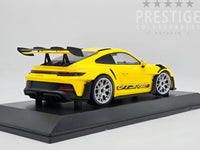 Minichamps 2023 Porsche 911 GT3 RS 992 Racing Yellow w Silver Wheels 1:18 - New