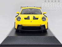 Minichamps 2023 Porsche 911 GT3 RS 992 Racing Yellow w Silver Wheels 1:18 - New