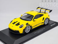 Minichamps 2023 Porsche 911 GT3 RS 992 Racing Yellow w Silver Wheels 1:18 - New