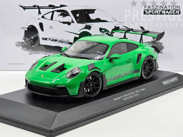 Minichamps 2023 Porsche 911 GT3 RS 992 Green w Black Wheels 1:18 - New