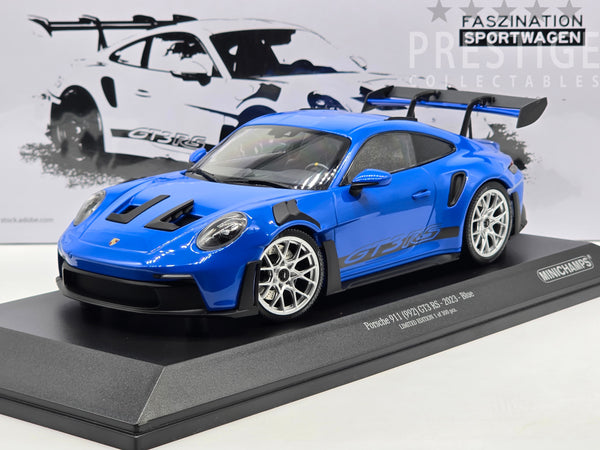 Minichamps 2023 Porsche 911 GT3 RS 992 Shark Blue w Silver Wheels 1:18 - New