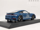 Minichamps 2021 Porsche 911 Turbo S (992) Sport Design Package Blue 1:18 - New