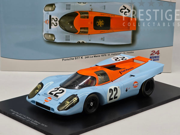 Spark 1970 Porsche 917 K 24hr LeMans Hailwood/Hobbs #22 Gulf Livery 1:18 - New