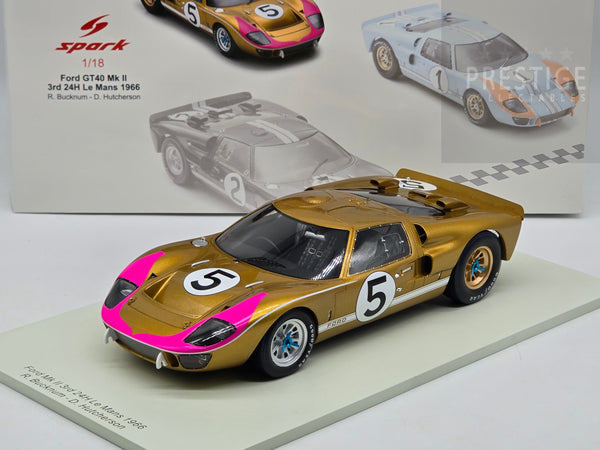 Spark 1966 Ford GT40 Mk2 #5 24hr LeMans 3rd Place Bucknum / Hutcherson 1:18 - New