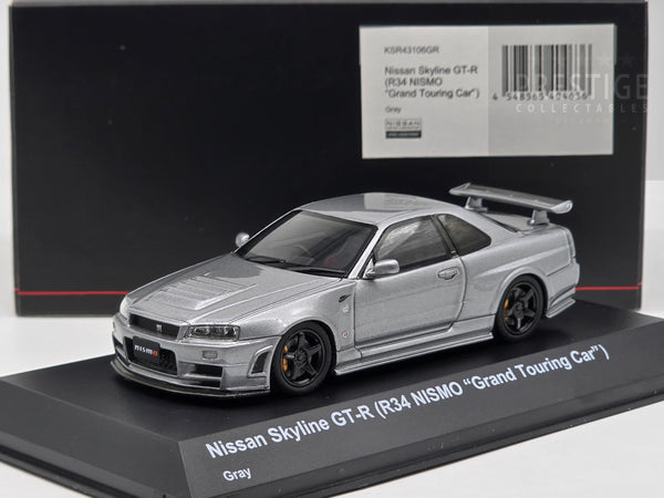 Kyosho Nissan Skyline GT-R R34 Nismo Grand Touring Car Grey 1:43 - New