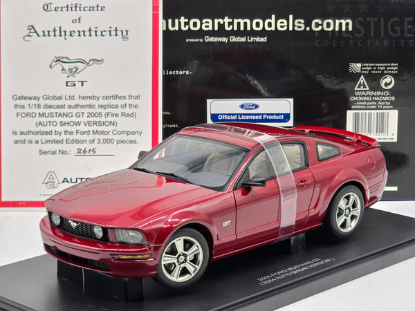 AUTOart 2005 Ford Mustang GT Auto Show Version Fire Red 1:18 - USED / READ
