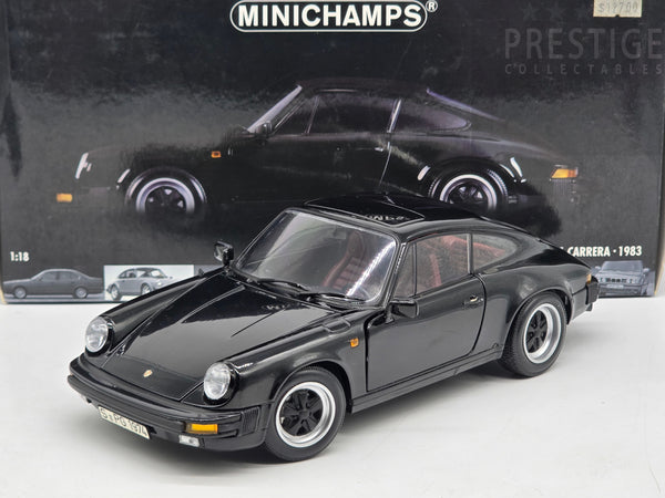 Minichamps 1983 Porsche 911 Carrera Coupe Gloss Black 1:18 - Used / Read