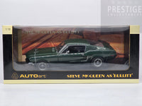 AUTOart 1968 Ford Mustang GT390 Fastback Bullitt Steve McQueen Green 1:18 - USED