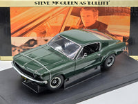 AUTOart 1968 Ford Mustang GT390 Fastback Bullitt Steve McQueen Green 1:18 - USED