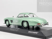 Minichamps 1955 Mercedes Benz 300 SL Coupe Gullwing Light Green Metallic 1:18 - New